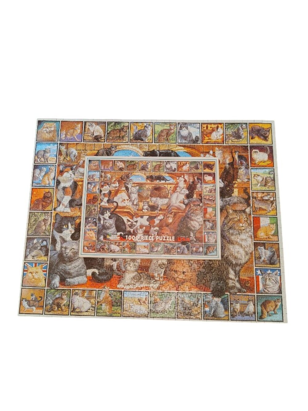 White Mountain World of Cats 1000 Piece Complete Jigsaw Puzzle 2008